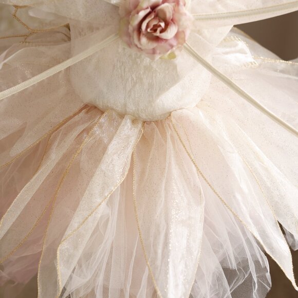 Stunning Fairy Dress Wings Dress-Up Costume Fairy Blush Pink Ivory Gold Like New - Picture 9 of 9